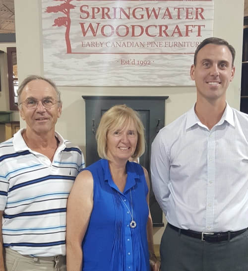  Grant, Tricia and Simon Lloyd - two-generation owners at Springwater Woodcraft 